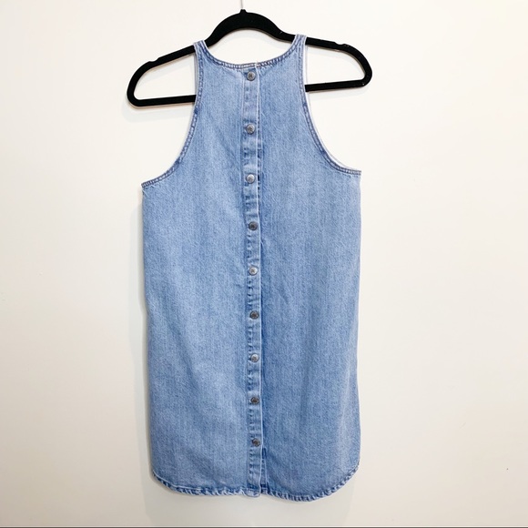Lucky Brand Light Denim Jumper Overalls Dress Size Small - Picture 2 of 4